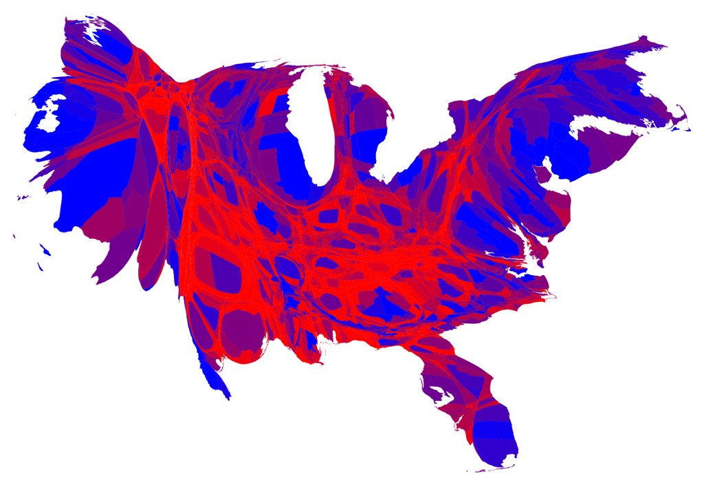Cartographic map of US election